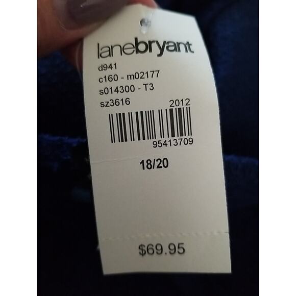 NWT Lane Bryant Blue Strapless Summer Dress Size 18/20 Embroidered Stretchy Top - Picture 6 of 9